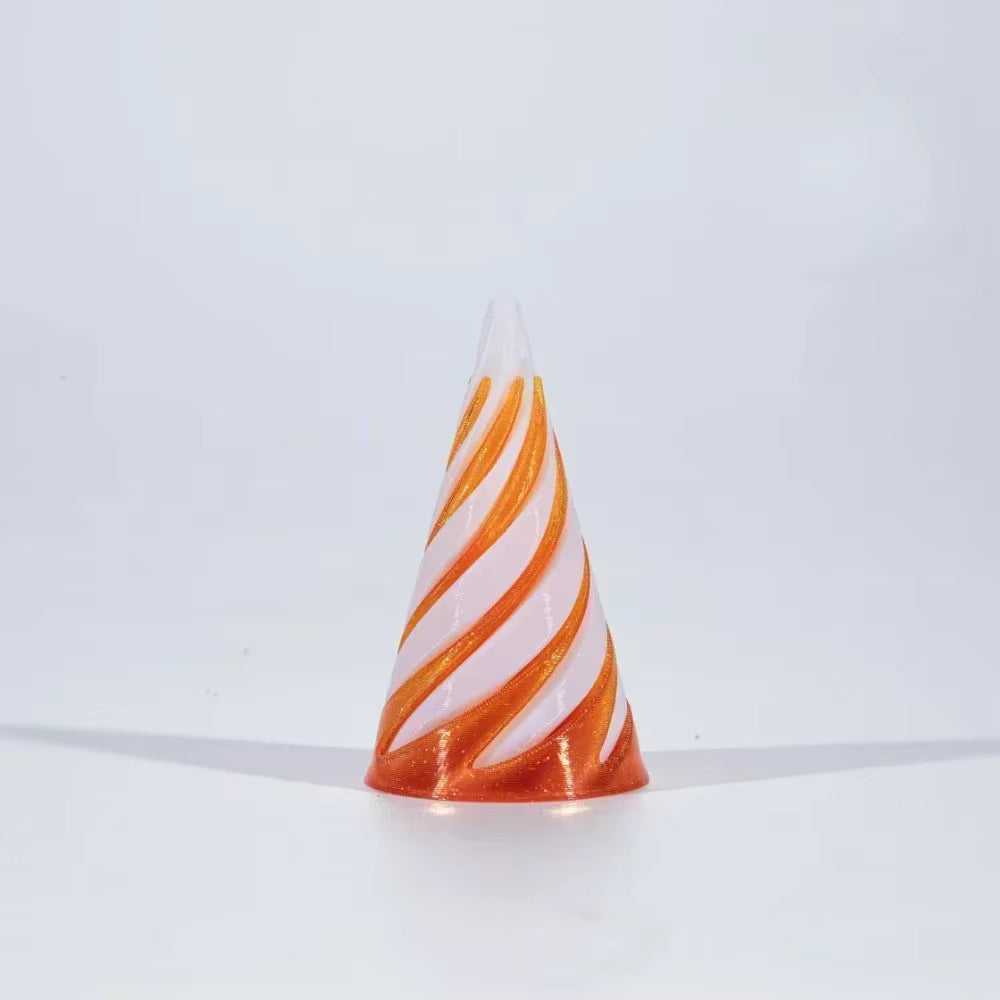 3D Printed Spiral Cone Ornaments Helix Rotating Pressure Reducing Toy Pyramid Passthrough Sculpture Spiral Cone Ornaments